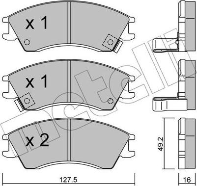 Metelli 22-0160-0 - Bremžu uzliku kompl., Disku bremzes ps1.lv