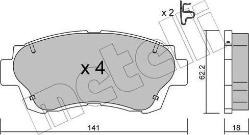 Metelli 22-0167-0 - Bremžu uzliku kompl., Disku bremzes ps1.lv