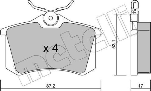 Metelli 22-0100-1 - Bremžu uzliku kompl., Disku bremzes ps1.lv