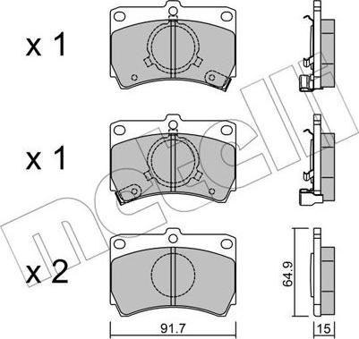 Metelli 22-0103-0 - Bremžu uzliku kompl., Disku bremzes ps1.lv