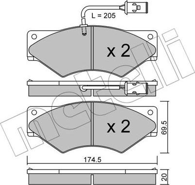 Metelli 22-0849-0 - Bremžu uzliku kompl., Disku bremzes ps1.lv