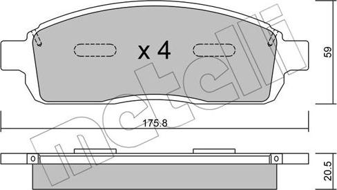 Metelli 22-0859-0 - Bremžu uzliku kompl., Disku bremzes ps1.lv