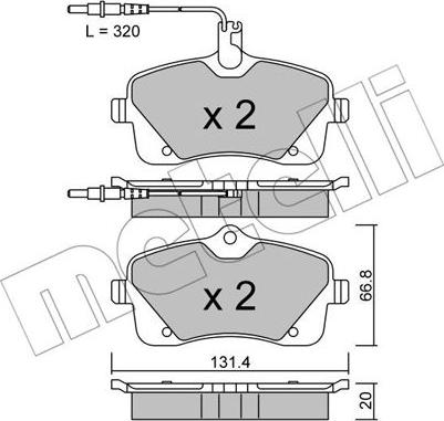 Metelli 22-0853-0 - Bremžu uzliku kompl., Disku bremzes ps1.lv