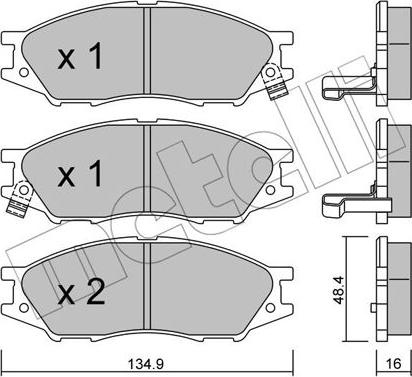 Metelli 22-0810-0 - Bremžu uzliku kompl., Disku bremzes ps1.lv