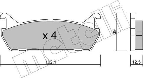 Metelli 22-0390-0 - Bremžu uzliku kompl., Disku bremzes ps1.lv