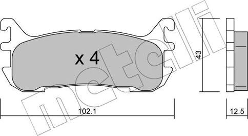 Metelli 22-0393-0 - Bremžu uzliku kompl., Disku bremzes ps1.lv