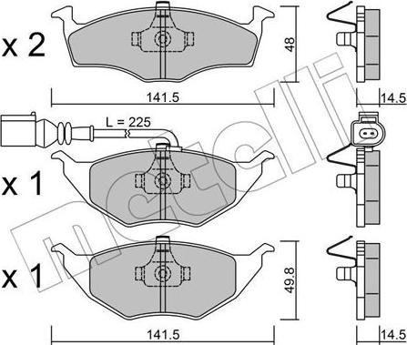 Metelli 22-0345-1 - Bremžu uzliku kompl., Disku bremzes ps1.lv