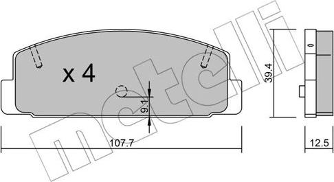 Metelli 22-0302-2 - Bremžu uzliku kompl., Disku bremzes ps1.lv