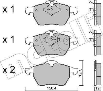 Metelli 22-0314-1 - Bremžu uzliku kompl., Disku bremzes ps1.lv