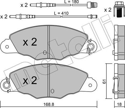 Metelli 22-0334-0 - Bremžu uzliku kompl., Disku bremzes ps1.lv