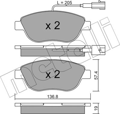 Metelli 22-0322-3 - Bremžu uzliku kompl., Disku bremzes ps1.lv