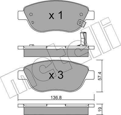 Metelli 22-0322-2 - Bremžu uzliku kompl., Disku bremzes ps1.lv