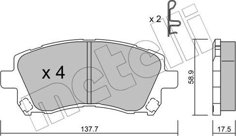 Metelli 22-0296-0 - Bremžu uzliku kompl., Disku bremzes ps1.lv