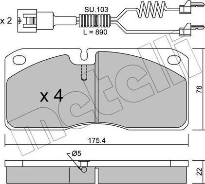 Metelli 22-0269-3K - Bremžu uzliku kompl., Disku bremzes ps1.lv