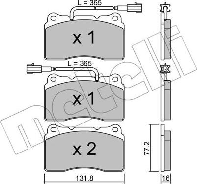 Metelli 22-0288-4 - Bremžu uzliku kompl., Disku bremzes ps1.lv