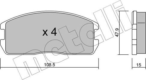 Metelli 22-0238-0 - Bremžu uzliku kompl., Disku bremzes ps1.lv