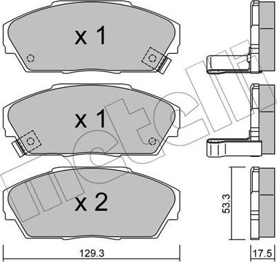 Metelli 22-0225-0 - Bremžu uzliku kompl., Disku bremzes ps1.lv