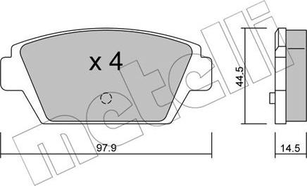 Metelli 22-0226-0 - Bremžu uzliku kompl., Disku bremzes ps1.lv