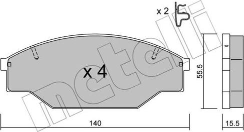 Metelli 22-0227-0 - Bremžu uzliku kompl., Disku bremzes ps1.lv