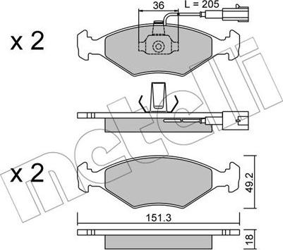 Metelli 22-0273-0 - Bremžu uzliku kompl., Disku bremzes ps1.lv