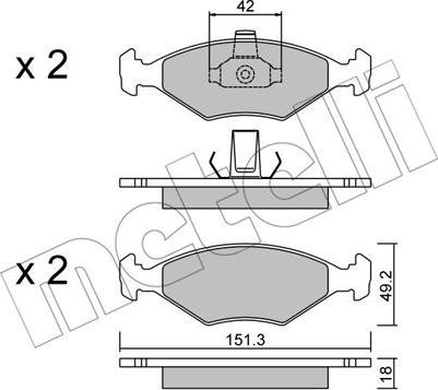 Metelli 22-0273-2 - Bremžu uzliku kompl., Disku bremzes ps1.lv