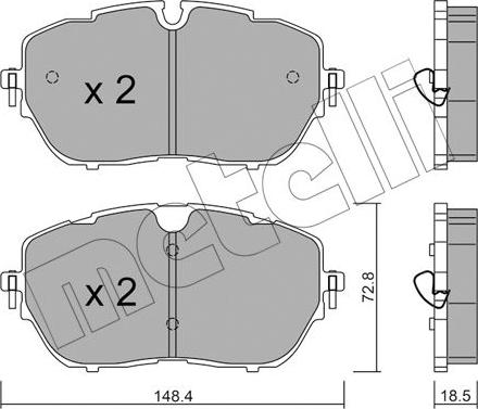 Metelli 22-1105-0 - Bremžu uzliku kompl., Disku bremzes ps1.lv