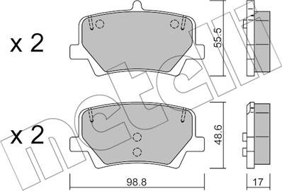 Metelli 22-1187-0 - Bremžu uzliku kompl., Disku bremzes ps1.lv