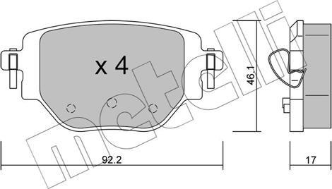 Metelli 22-1246-0 - Bremžu uzliku kompl., Disku bremzes ps1.lv