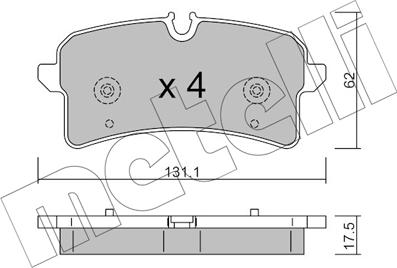 Metelli 22-1261-0 - Bremžu uzliku kompl., Disku bremzes ps1.lv