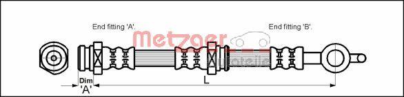 Metzger 4114054 - Bremžu šļūtene ps1.lv