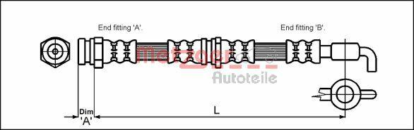 Metzger 4114780 - Bremžu šļūtene ps1.lv