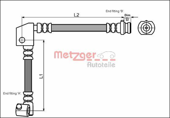 Metzger 4114737 - Bremžu šļūtene ps1.lv