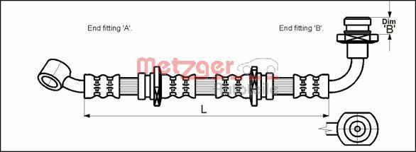 Metzger 4110071 - Bremžu šļūtene ps1.lv