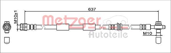 Metzger 4111475 - Bremžu šļūtene ps1.lv