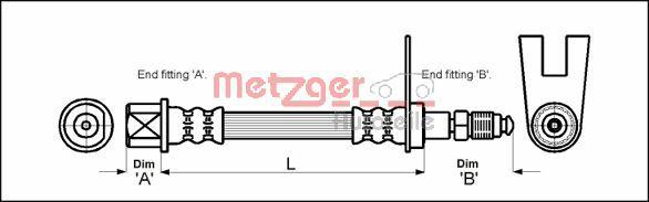 Metzger 4111160 - Bremžu šļūtene ps1.lv