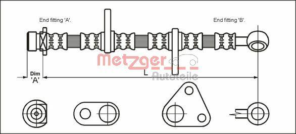 Metzger 4113601 - Bremžu šļūtene ps1.lv