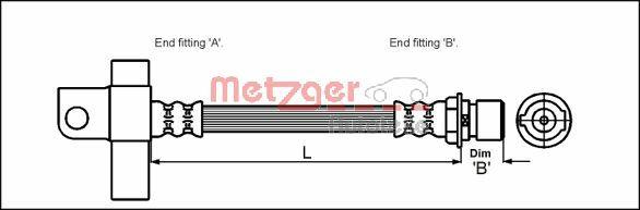 Metzger 4112508 - Bremžu šļūtene ps1.lv