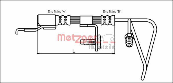 Metzger 4112511 - Bremžu šļūtene ps1.lv