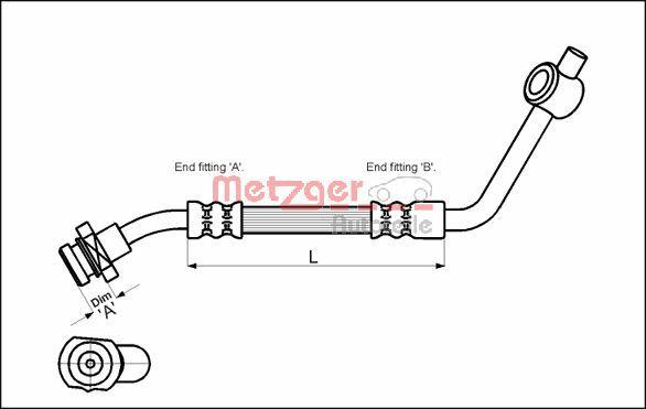 Metzger 4112529 - Bremžu šļūtene ps1.lv