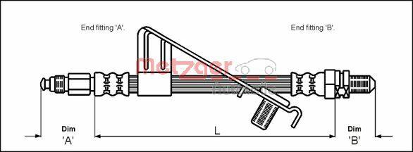 Metzger 4112528 - Bremžu šļūtene ps1.lv