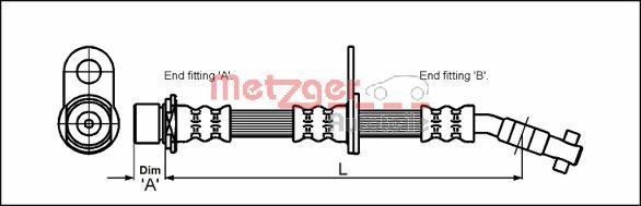 Metzger 4112167 - Bremžu šļūtene ps1.lv