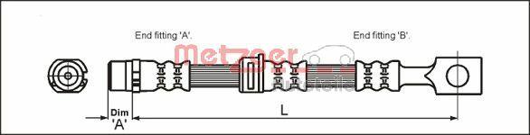 Metzger 4112825 - Bremžu šļūtene ps1.lv