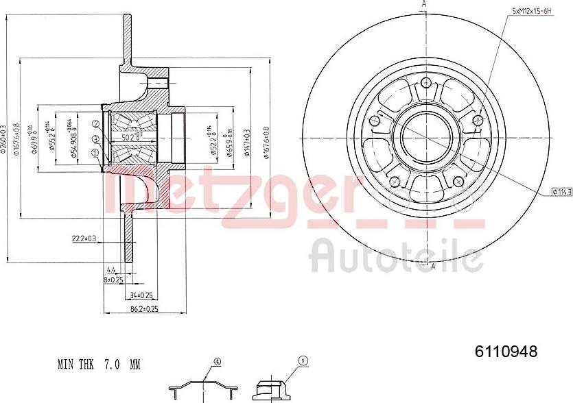 Metzger 6110948 - Bremžu diski ps1.lv