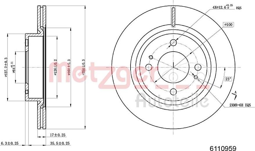 Metzger 6110959 - Bremžu diski ps1.lv