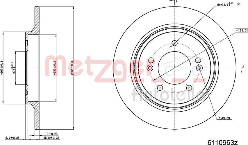 Metzger 6110963 - Bremžu diski ps1.lv