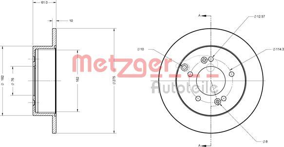 Metzger 6110459 - Bremžu diski ps1.lv