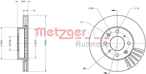 Metzger 6110454 - Bremžu diski ps1.lv