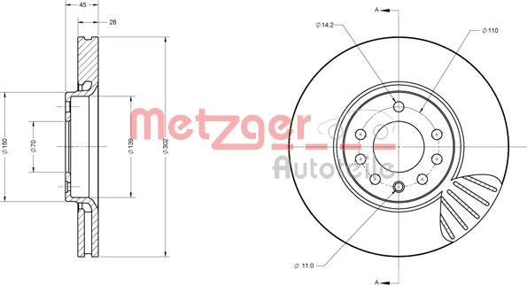 Metzger 6110404 - Bremžu diski ps1.lv