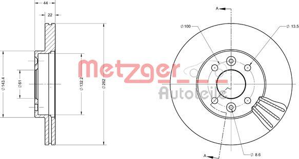 Metzger 6110406 - Bremžu diski ps1.lv