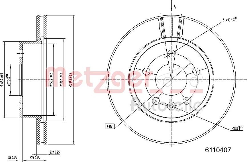 Metzger 6110407 - Bremžu diski ps1.lv